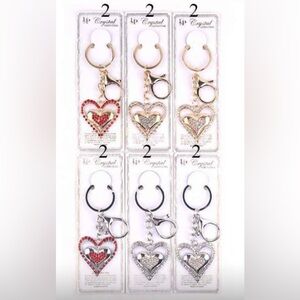 Dozen Double Heart Keychain